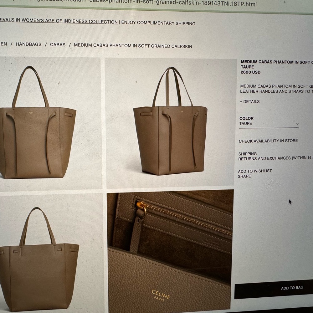 Celine cabas phantom